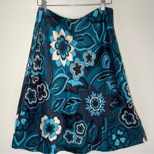 VTG I.N.C Coquette Blue Floral silk whimsical fairy Skirt